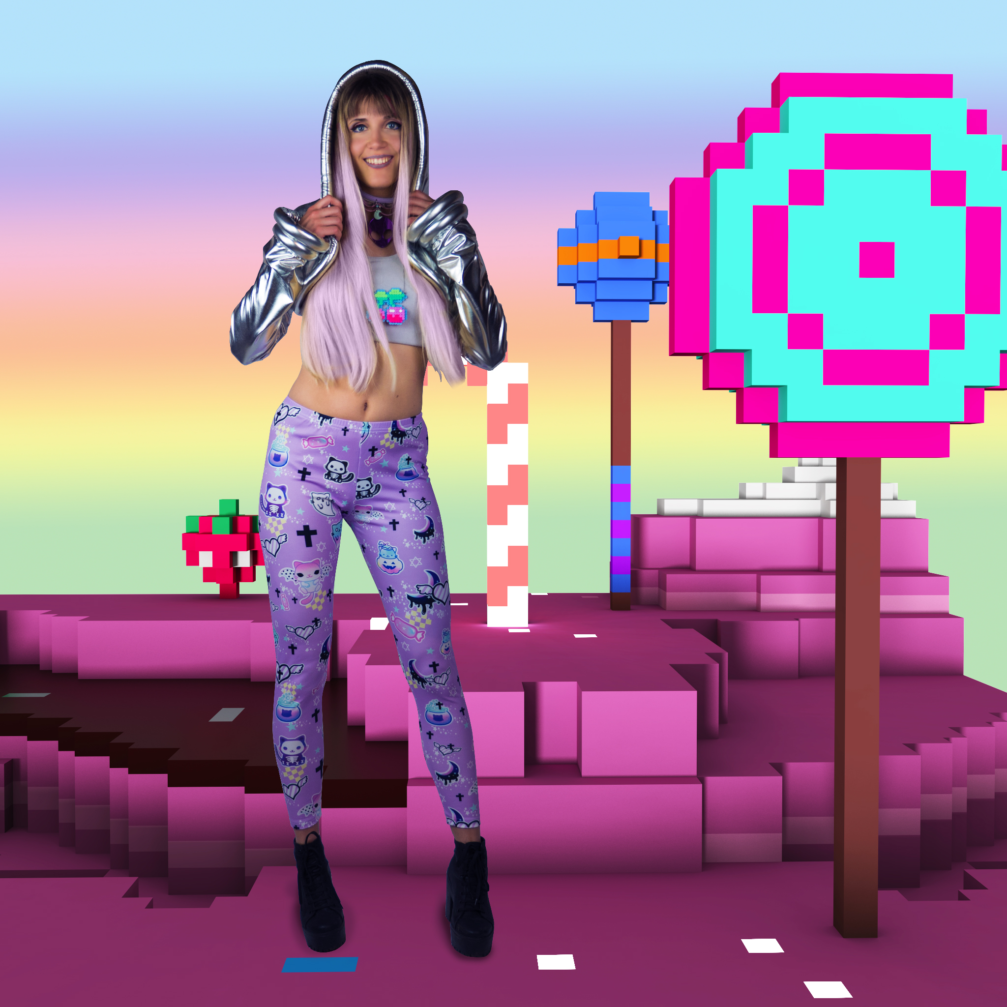 Kawaii candyland voxel art