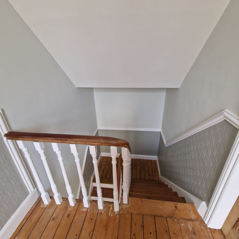 Old Beautiful Property it from the 1890’s.
Project was over 3 floors with 2 corridors in total.
Another example of a ‘’I know a cheaper guy’’ we experienced way too many of these! Please people.
Prepped all the walls and ceilings, all wood work was sanded and filled with Ronseal 2 part wood filler.
We removed 2 layers of old wallpaper after a previous “decorator” had been in a made a complete mess of things, which made the whole project more complicated and time consuming.
We only painted the bottom half as the customer wanted to keep the original “lincrusta” Design.
We also stripped all the ceilings, to then cover it in a fresh layer of white Leyland paint.
PS. We did not do any work to the floors.
-
Thanks to the client.
It was great project to be part of by leaving our signature on it.
Please support us on our socials @jdcltd.info