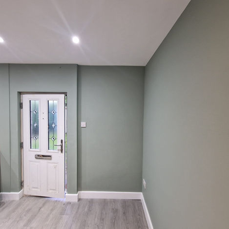 Transform Your Space with Expert Decorating @jdcltd.info
Our latest project showcases a stunning kitchen and living area transformation. Featuring a calming sage green wall colour paired with modern recessed lighting and sleek wooden flooring, this room now boasts a fresh, contemporary look. The smart use of clean white trims and well-defined corners enhances the overall aesthetic.
-
Thanks to Our Client.
It was great project to be part of by leaving our signature on it.
Please support us on our socials @jdcltd.info