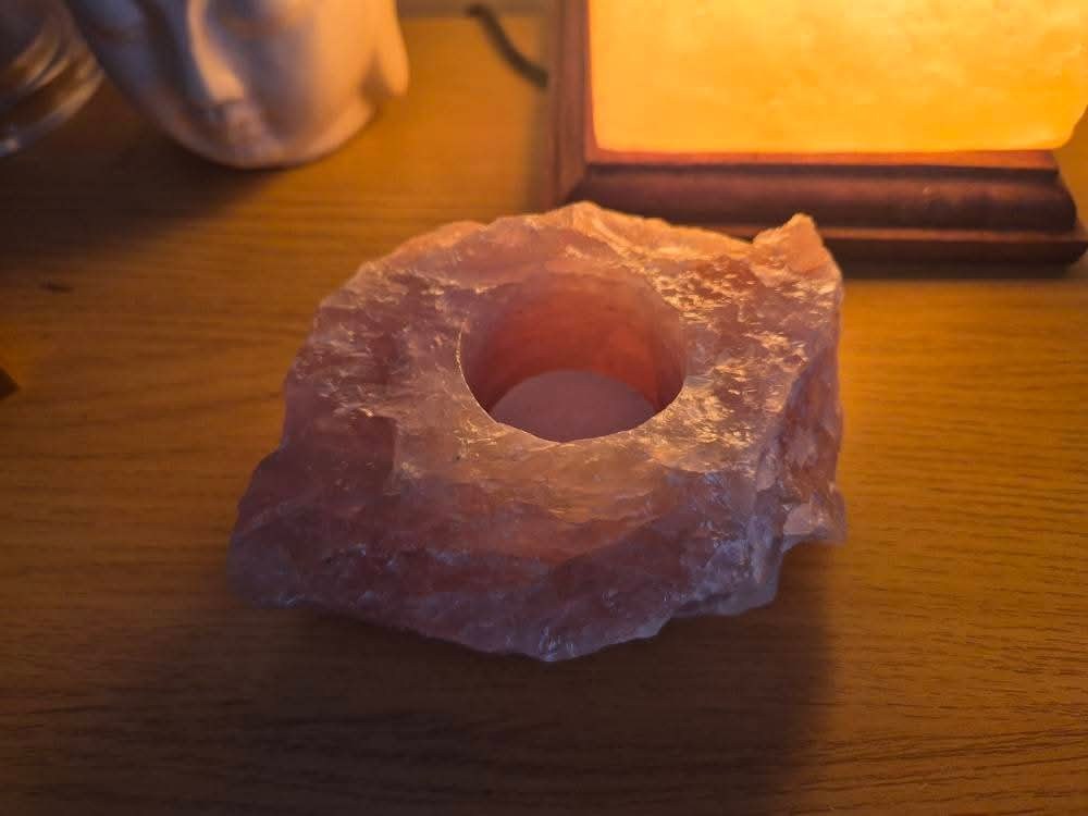 Rose Quartz Tea Light Holder 