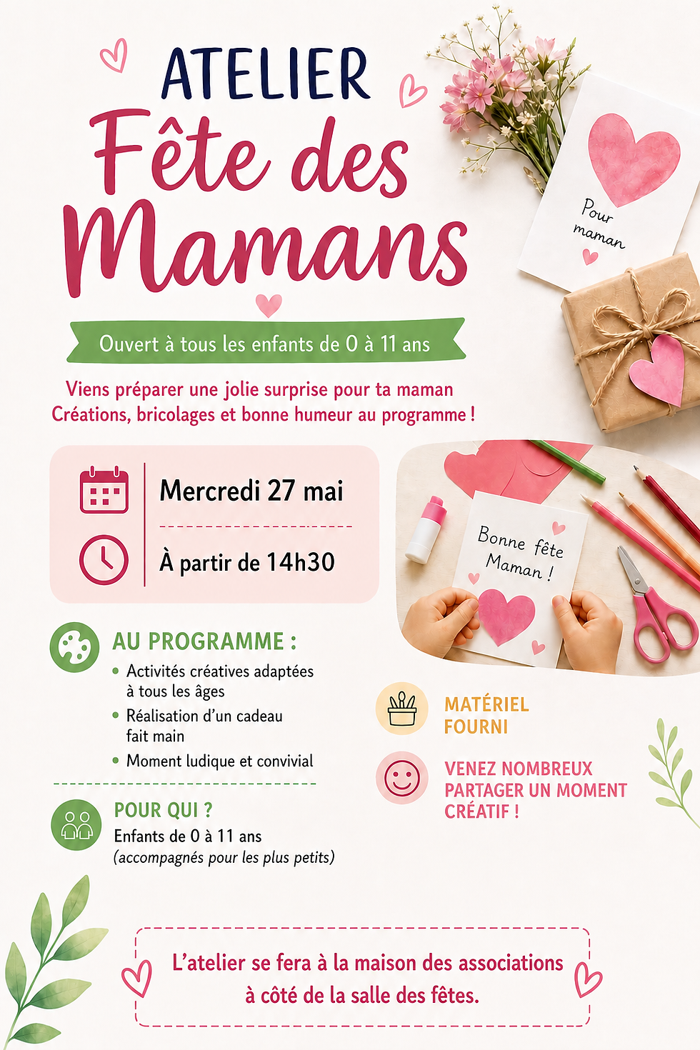 Atelier enfants fête des mamans