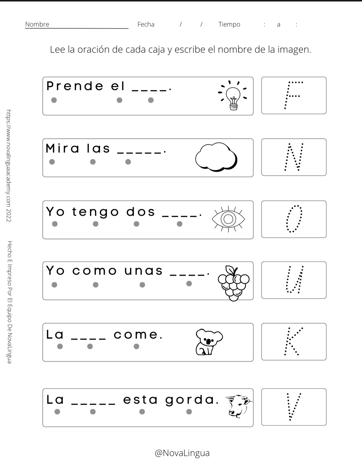 Vocabulario Spanish Beginners