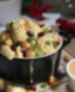 Roasted Cauliflower & Chickpeas with Tahini Peanut Sauce