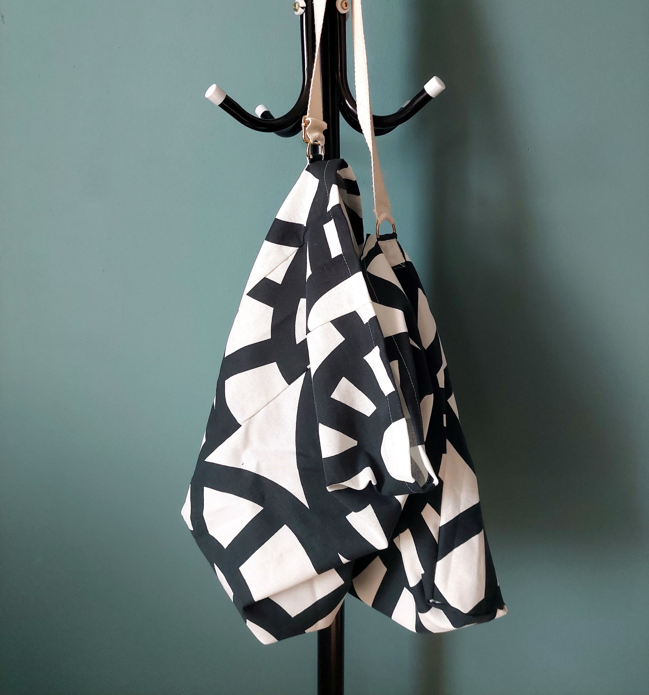 Black-and-white abstract bag