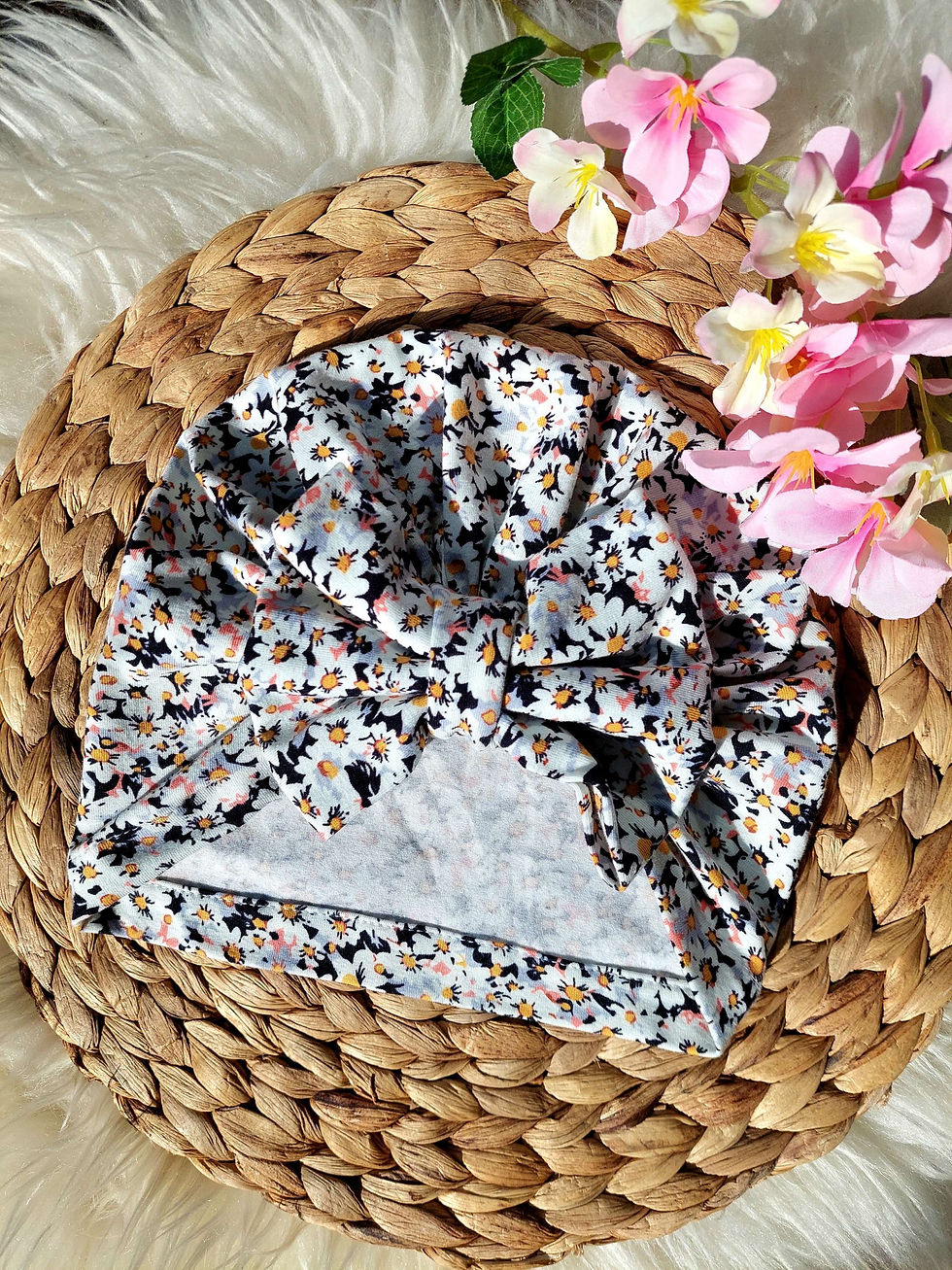 Baby and toddler turban hat with bow