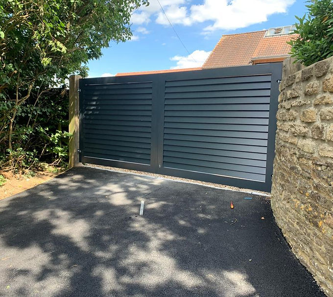Electric aluminium gates installed in Chippenham