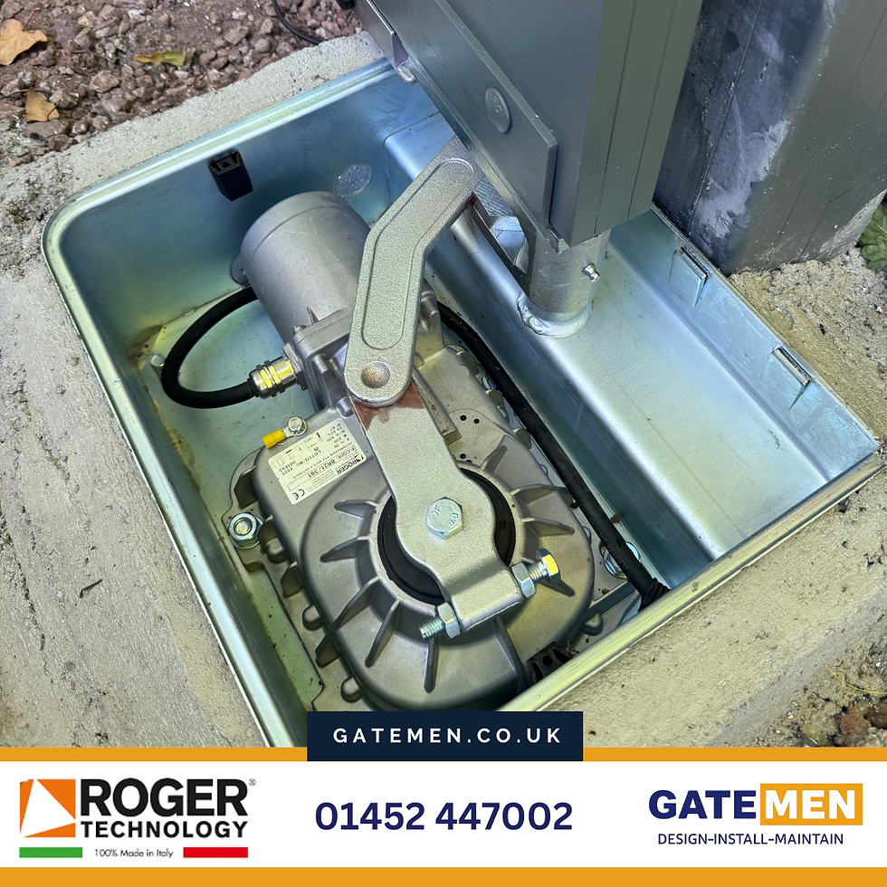 BR21 motor installation for electric driveway gate