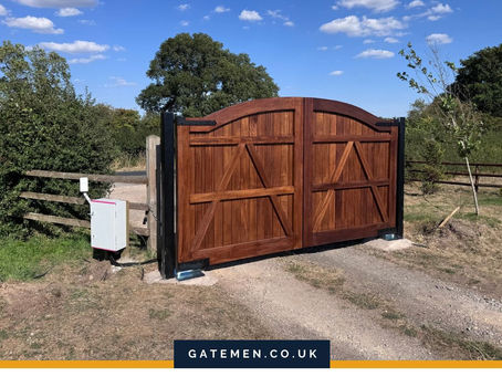 New Installation: Iroko Hardwood Gates with Roger Technology Underground Automation in The Forest of Dean, Gloucestershire