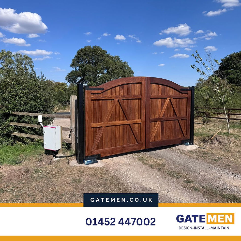 New Installation: Iroko Hardwood Gates with Roger Technology Underground Automation in The Forest of Dean, Gloucestershire