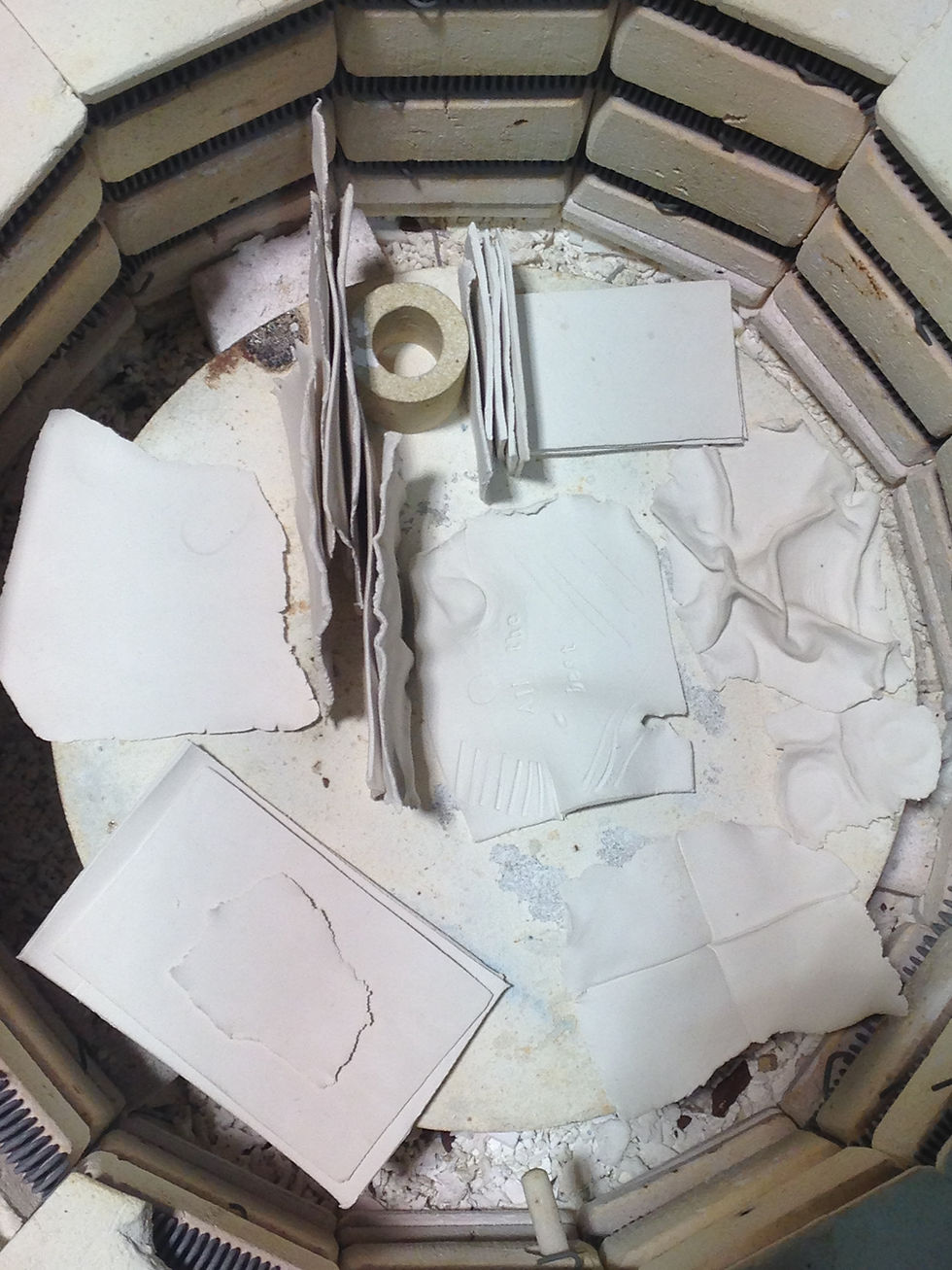 Putting testers in the kiln... ready to fire!