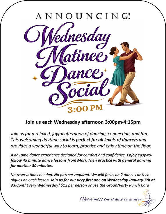 wednesday matinee dance social