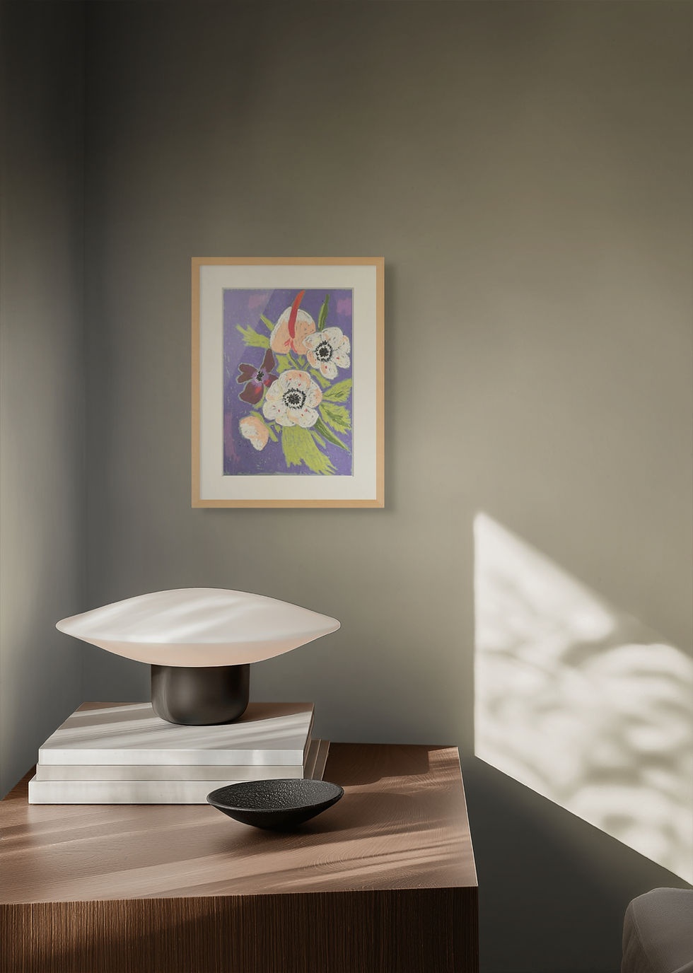 Thumbnail: White Abundance - oil pastel artwork (21 x 29.7 cm)
