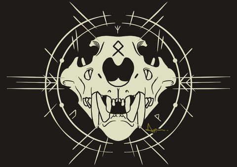 Lion Skull Viking Runes