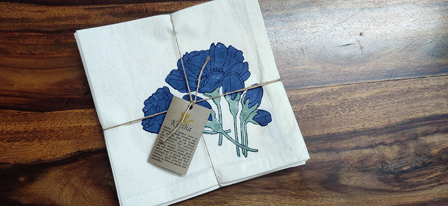 Thumbnail: Organic Cotton, Block Printed Napkins