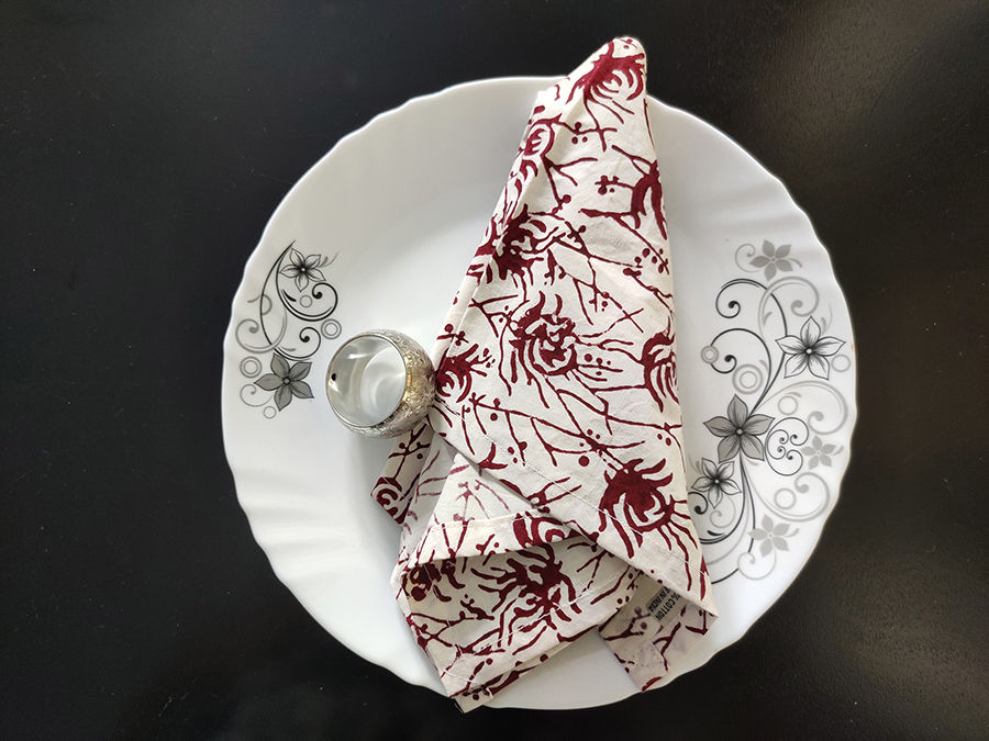 Thumbnail: Organic Cotton Block Printed Napkins Set of 6