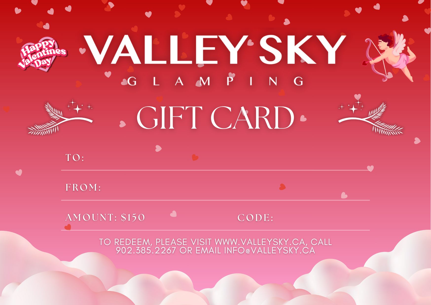 $150 Happy Valentines Valley Sky Gift Card