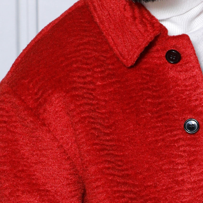 Thumbnail: CANADA - MANZINI Men's Short Ripple Faux Fur Button Coat
