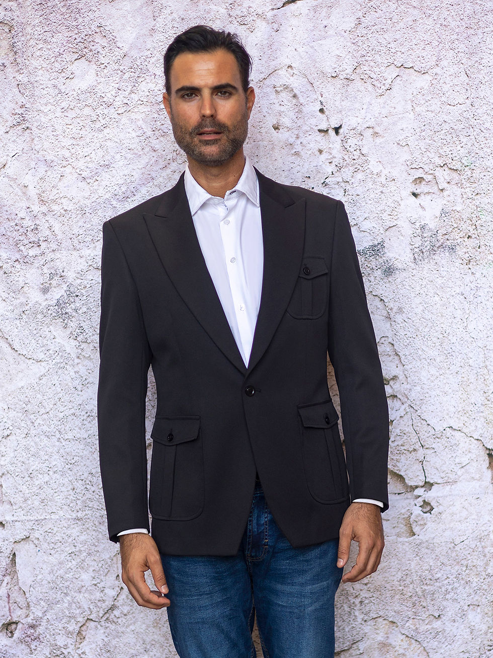 Thumbnail: MZS-563 - MANZINI Mens Tailored-Fit 3-Pocket Light Knit Sport Coat Blazer Jacket