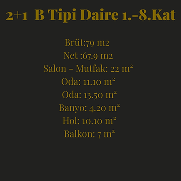 SALON 21.75 m² 5 6 MUTFAK 9.70 m² ODA 8.00 m² 7 ODA 11.00 m² ODA 10.0 m² EBV. BANYO 3.50