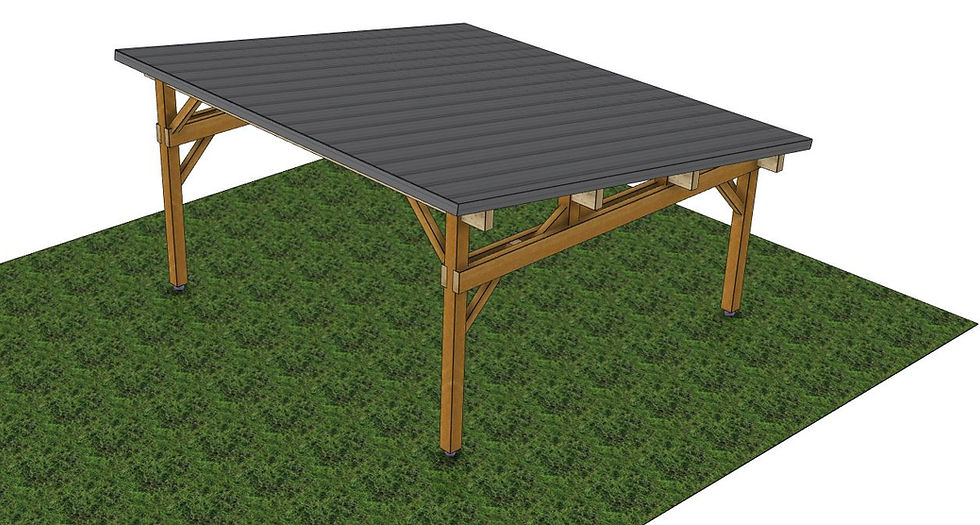 Miniature : Auvent VALBOIS 5.4 x 5.6 m joint debout