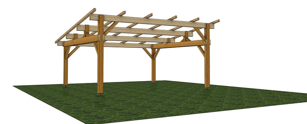 Miniature : Auvent VALBOIS 5.4 x 5.6 m joint debout