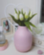 Thumbnail: Pink or White Sleek Ribbed Vase