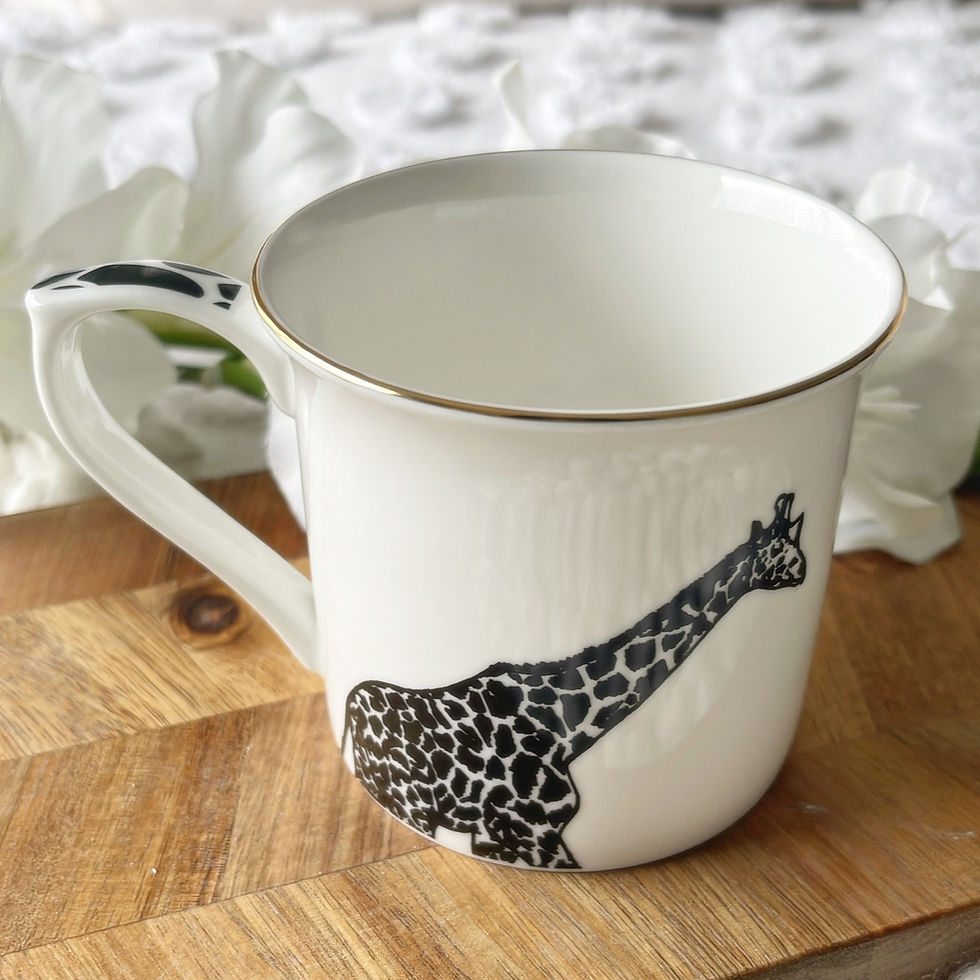 Thumbnail: Giraffe & Zebra Mugs with Gold Rim