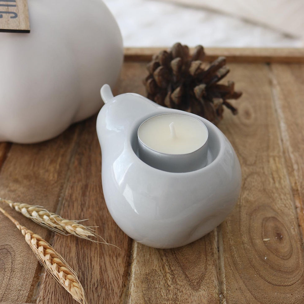 Thumbnail: Light Grey Pear Candle Holder 