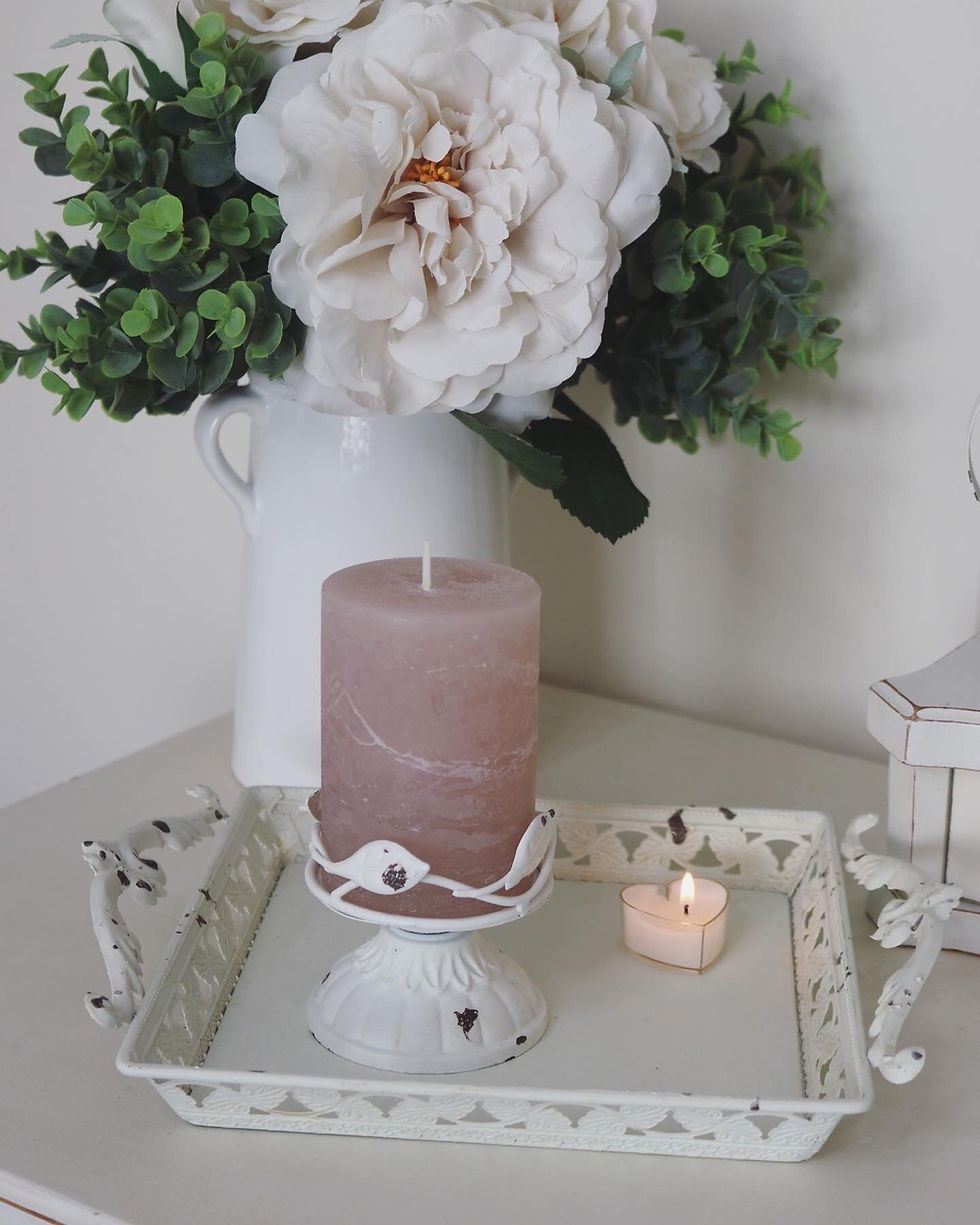 Antique Cream distressed Tray with handles