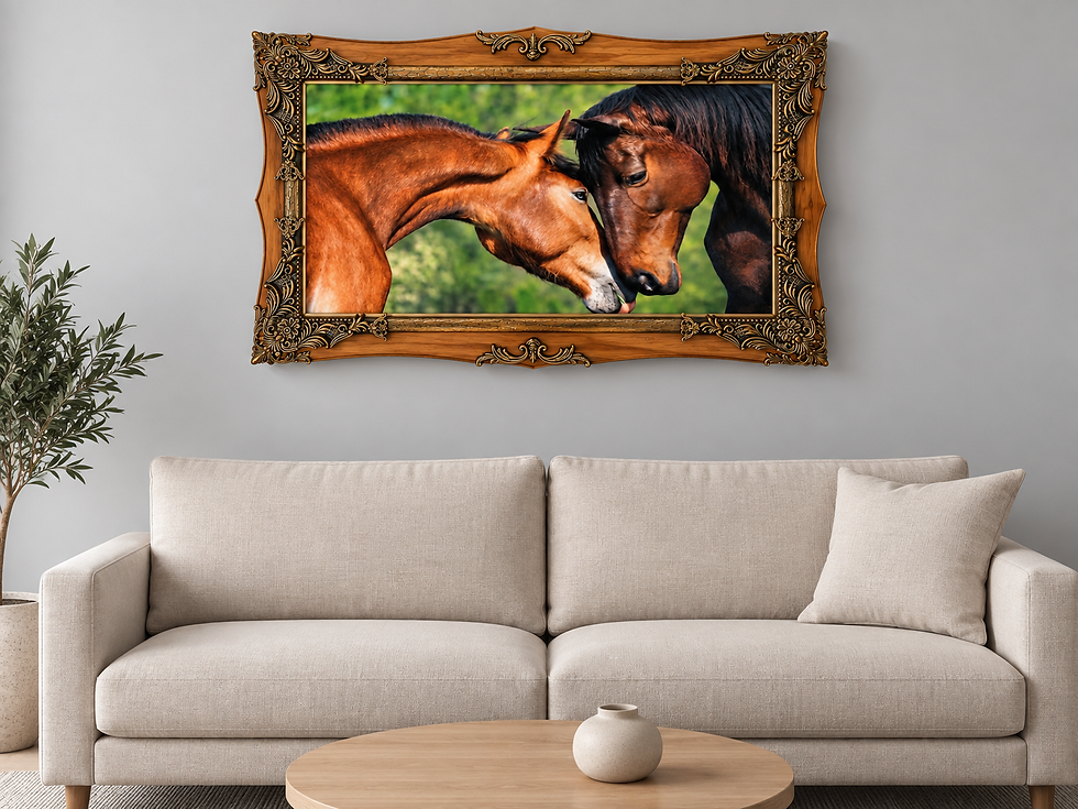 Thumbnail: Framed horse artwork displayed in an elegant hall interior