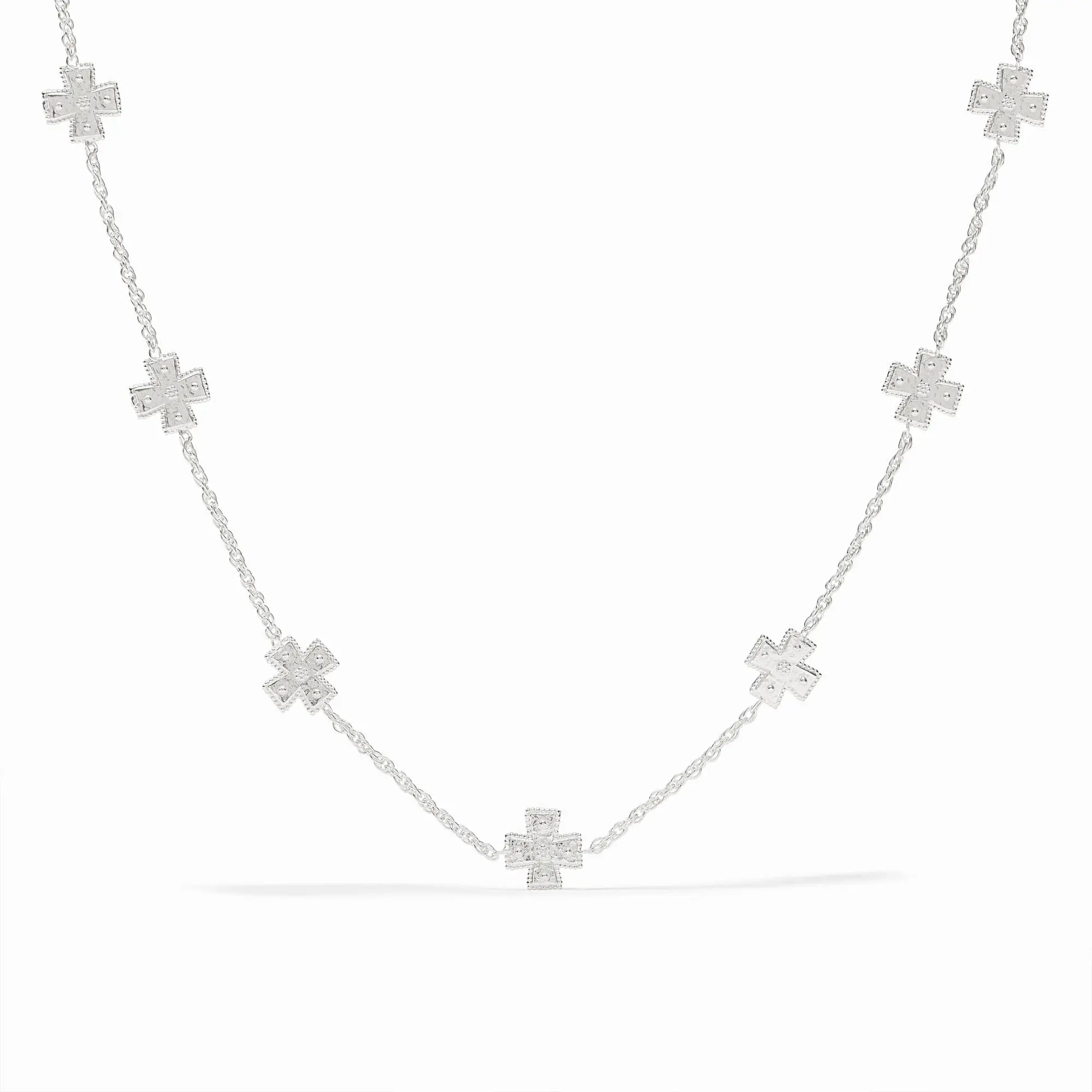 Canterbury Delicate Station Necklace Silver