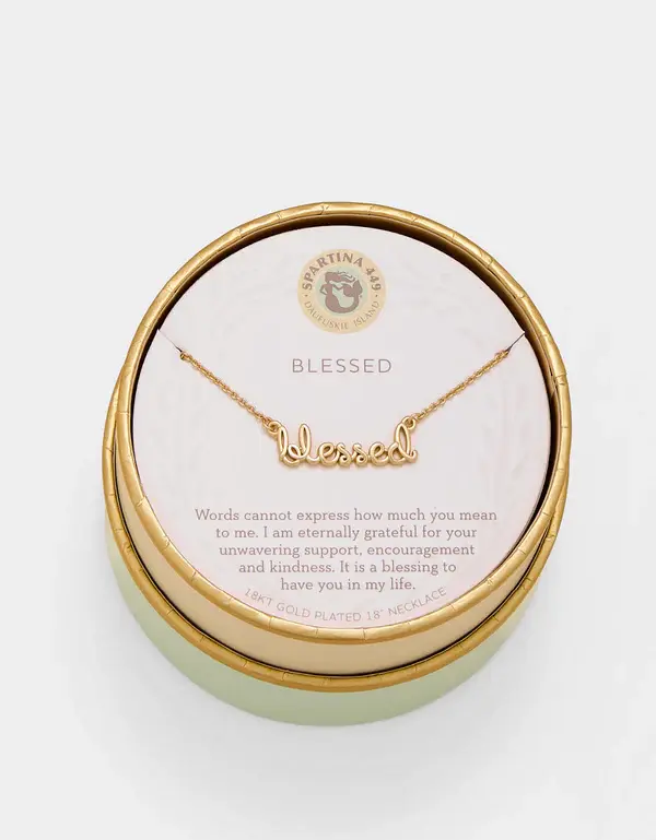 Blessed/Script Gold Sea La Vie Necklace