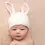 Thumbnail: Bunny Hat, White & Pink -Hand-Knit