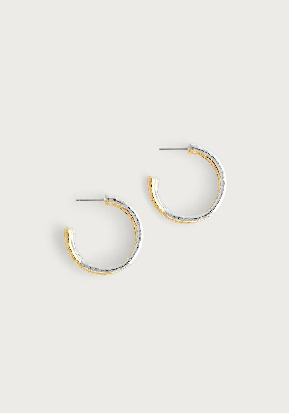 Thumbnail: Farrier Mixed Metal Hoop Earrings