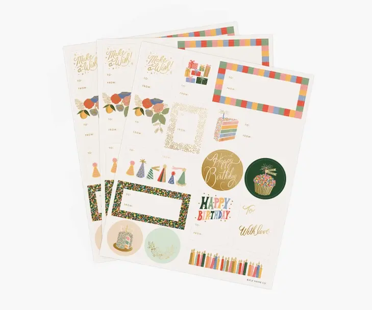 Birthday Cake Gift Stickers & Labels