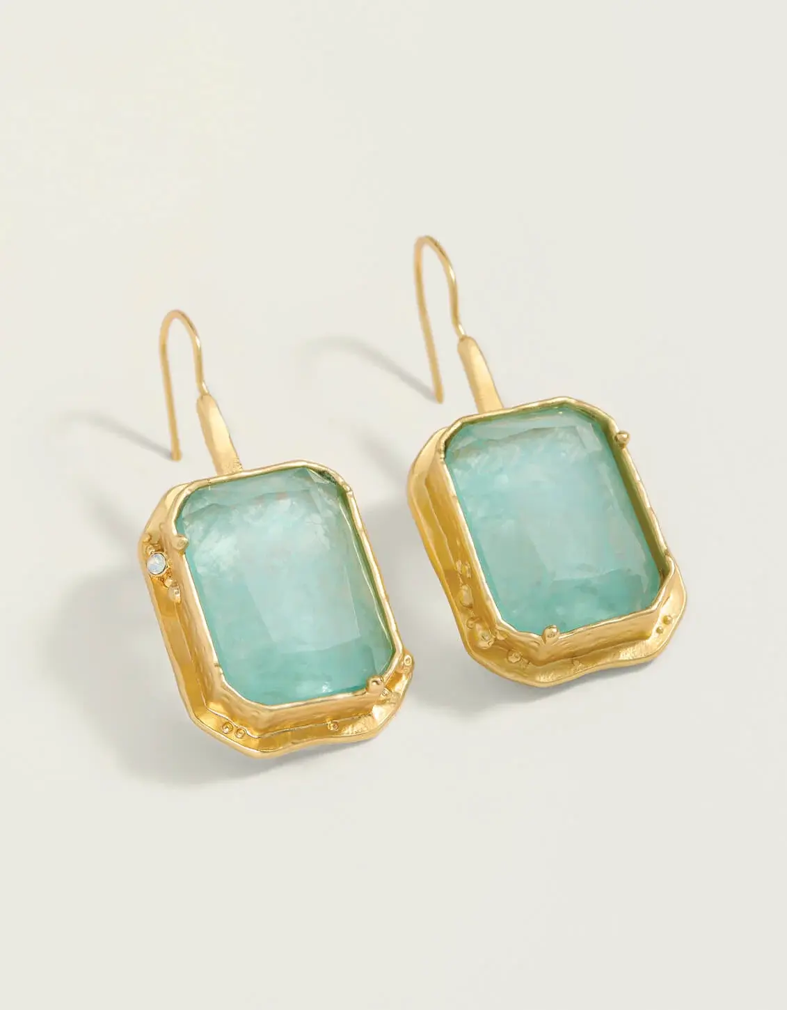Marion Rectangle Earrings Sea Foam