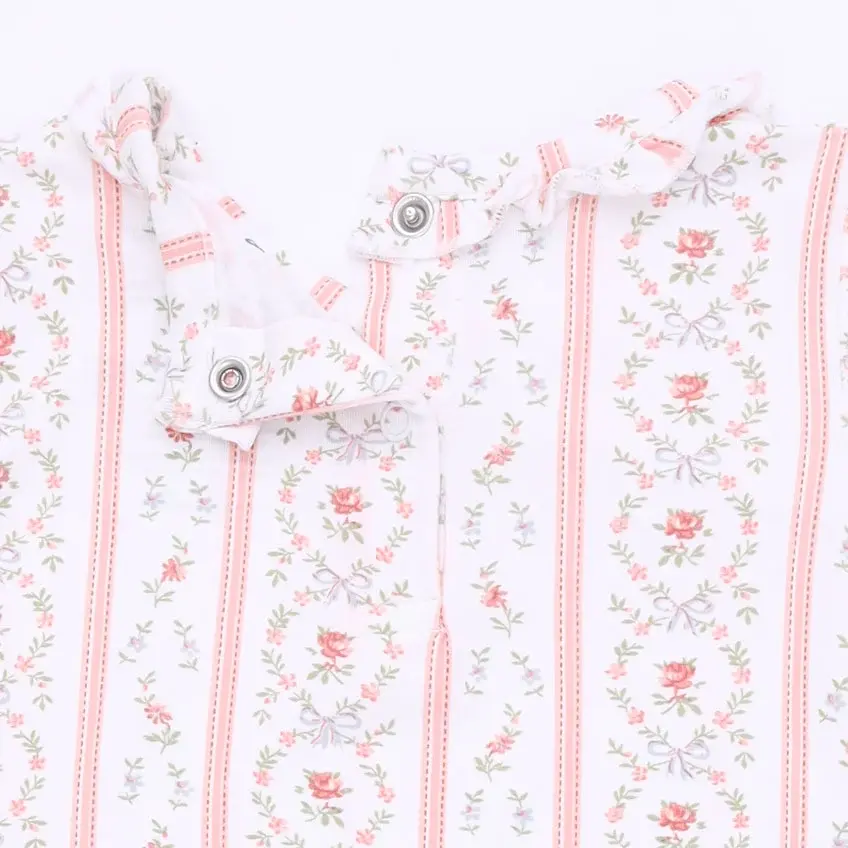 Thumbnail: Marnie Rosebud Stripe  Kimono Gown and Knotted Hat