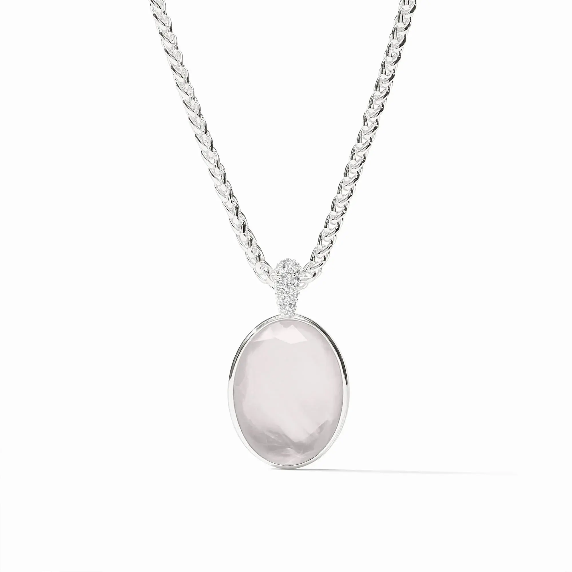 Stardust Statement Necklace Silver Cubic Zirconia
