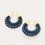 Thumbnail: Wicker Hoop Earrings Dark Blue