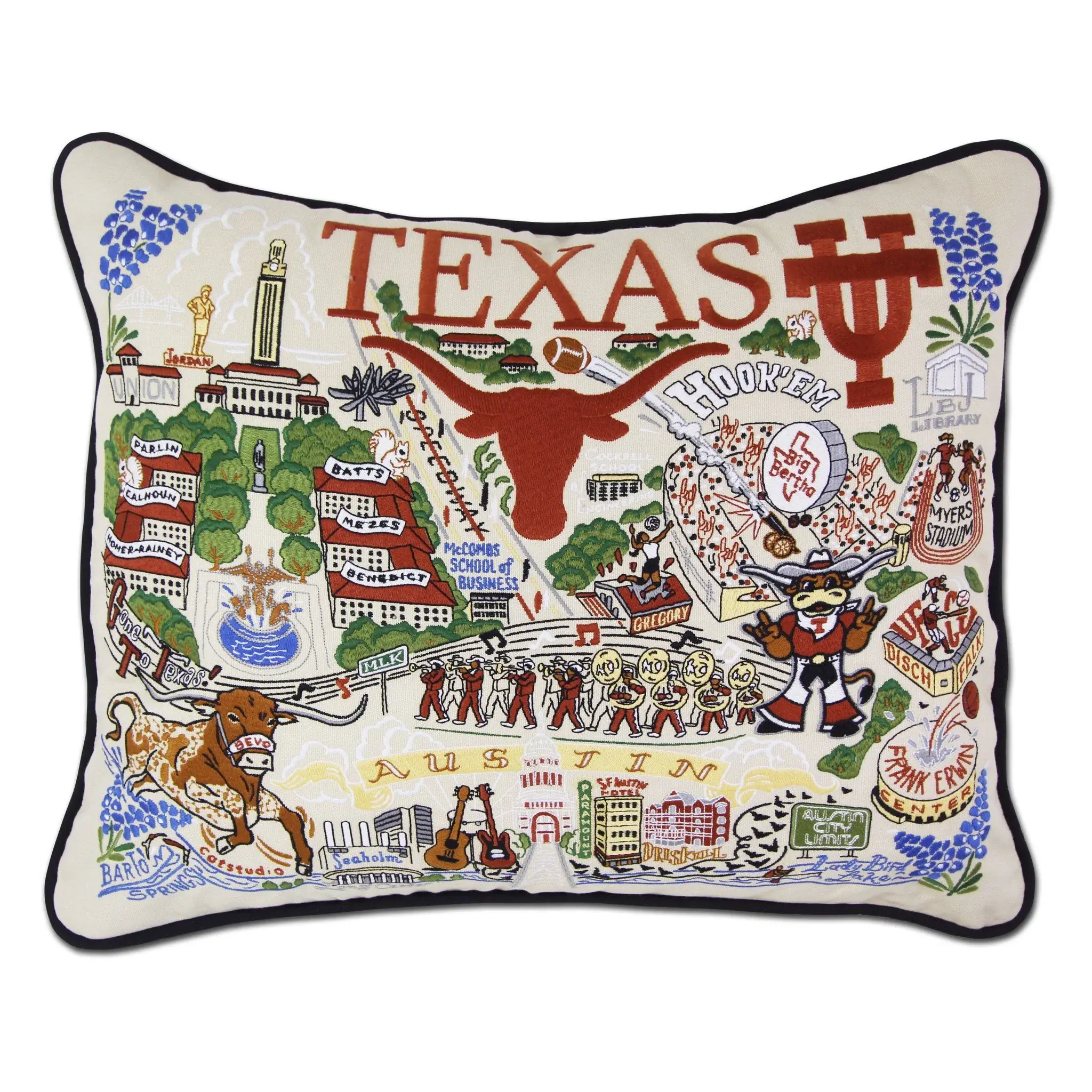 Texas, University of Collegiate Embroidered Pillow