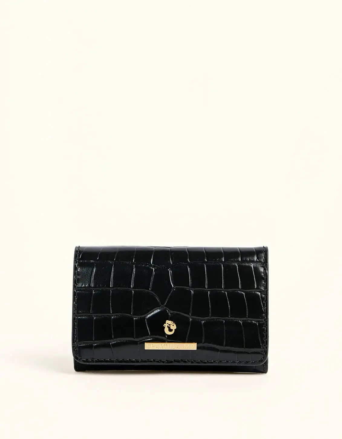 Siren Rhetta Leather Wallet Black Croc