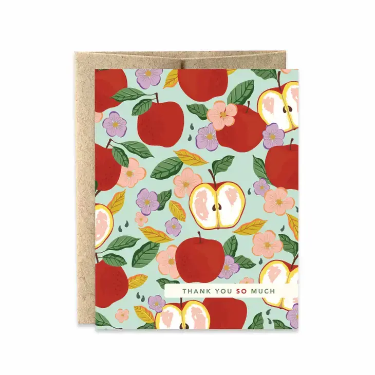 Thank You So Much Apple Greeting Card