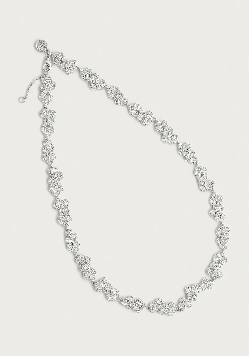 Thumbnail: Orchid White Pavé Necklace, Silver