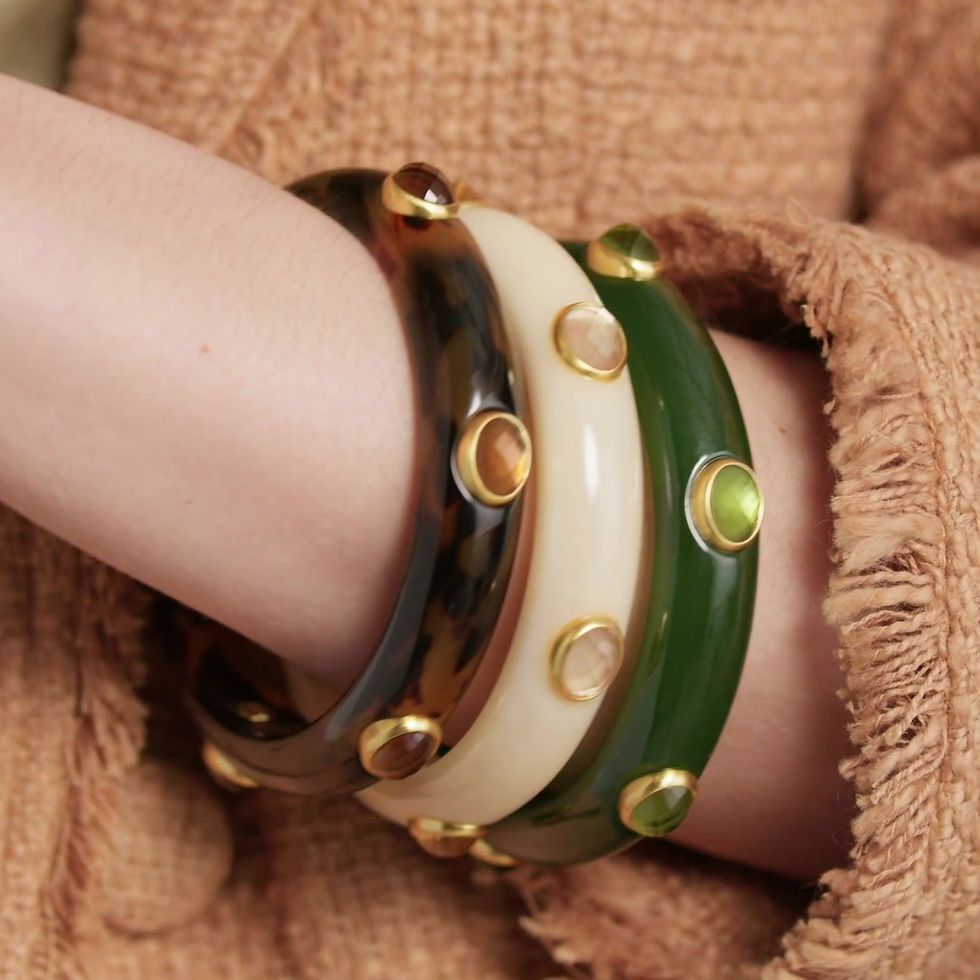 Thumbnail: Carnaby Stone Bangle - Ivory