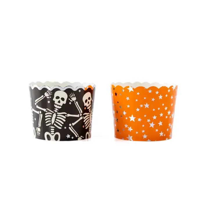 Thumbnail: Silver Foil Spooky Skeletons Food Cups (50 Pcs)