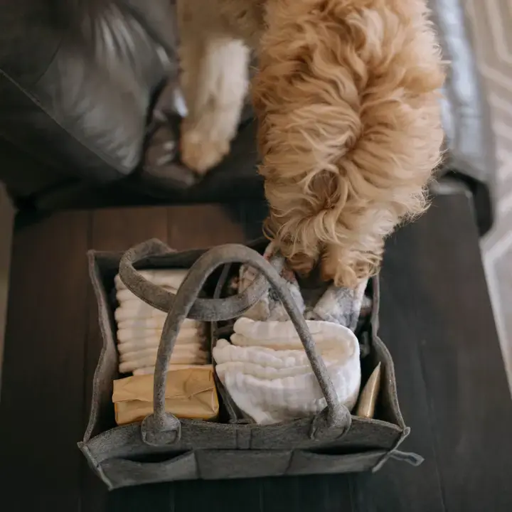 Thumbnail: Large Diaper Caddy in Peppercorn