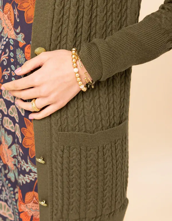 Thumbnail: Toni Long Cardigan Olive
