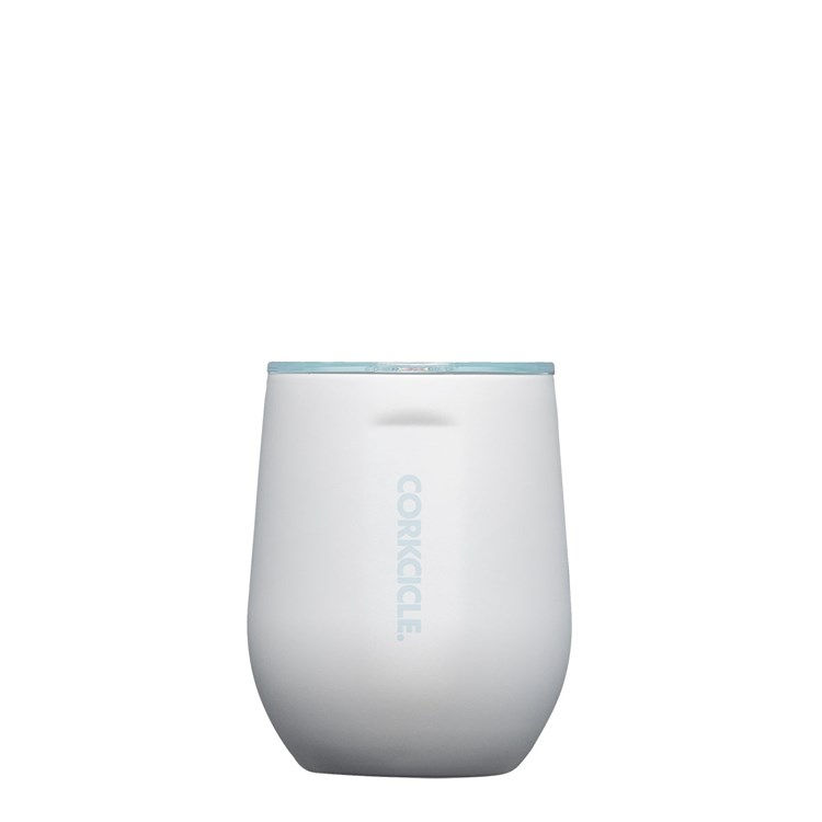 Stemless - 12oz Ceramic White / Powder Blue