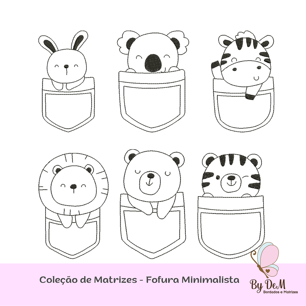 matriz de bordado safari minimalista