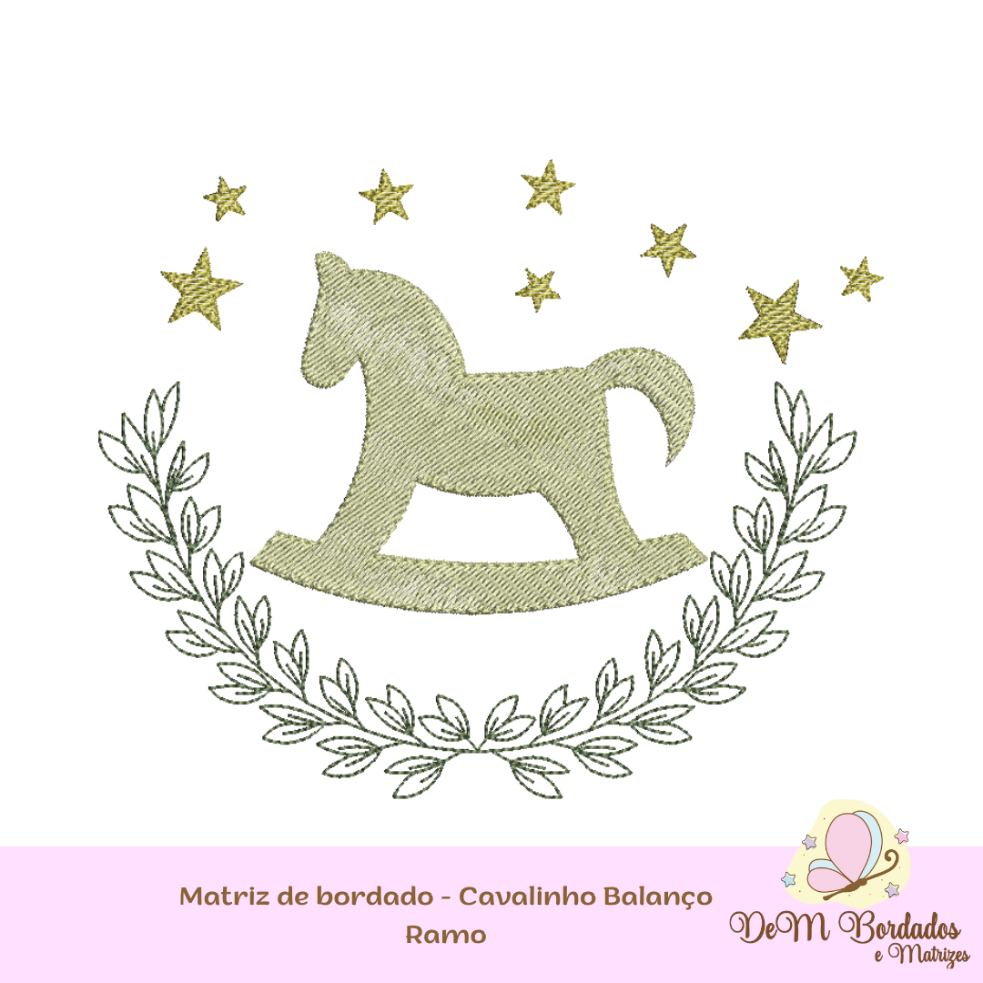 Matriz de bordado -Cavalinho Balanço Ramo